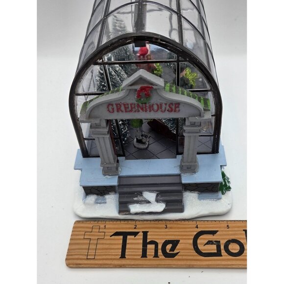 Lighted Christmas Village Greenhouse Holiday Xmas Collectible Building - Picture 7 of 16